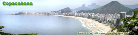 Praia de Copacabana vista do alto do morro do Leme